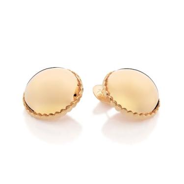 Imagem de Brinco Rommanel Botão Meia Esfera Banhado a Ouro 18k - 527481