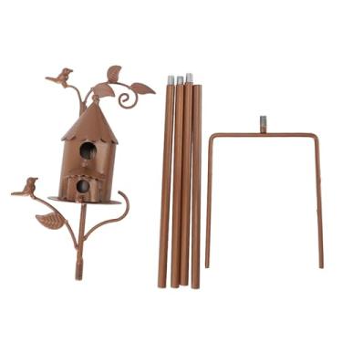 Imagem de Metal Birdhouse requintado exclusivo jardim decorativo Casas de pássaros com material de ferro premium para pólo para decoração de pátio de jardim ao ar livre