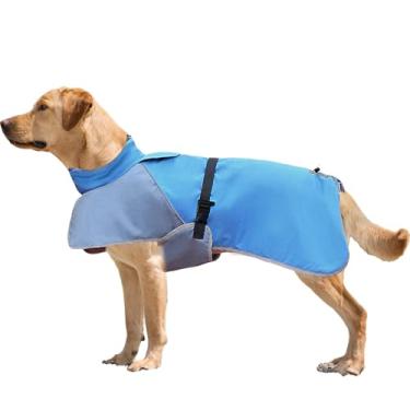 Imagem de Jaqueta de chuva para cães, capas de chuva para cães grandes - Casaco de inverno impermeável para com capuz - Jaqueta de neve reflexiva quente para animais de estimação, poncho com capuz para cãe
