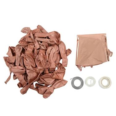 Imagem de Kit de guirlanda de balão de látex natural, balões de festa duráveis ​​em massa para decorações de feriados de aniversário de casamento 60 balões de látex 6 folhas com fita (Ouro rosa)