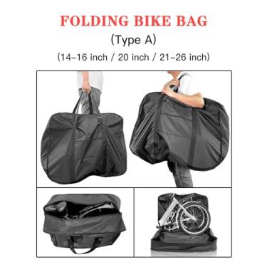 Imagem de Dioche Bolsa de Viagem Dobrável para Bicicleta Transporte Portátil Com Capa Protetora para Bicicletas Dobráveis ​​de 21 a 26 Polegadas Com Alça de Ombro e Bolsa de Armazenamento (Tipo A 21-26