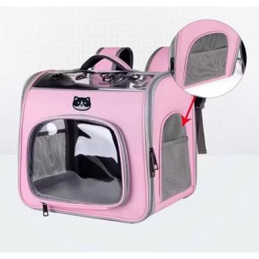 Imagem de Bolsa Mochila de Transporte Luxo para Cães e Gatos – Mochila Respirável para Pets de Pequeno Porte(Rosa)