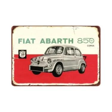 Imagem de Placa Decorativa Vintage Retro De Metal Fiat 127 Abarth Para Bar Ou Pu