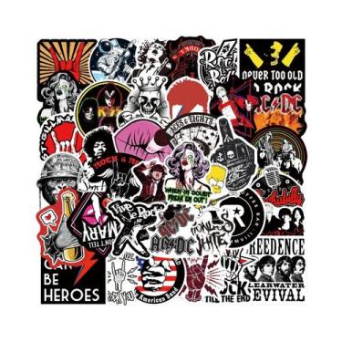 Imagem de Adesivos Impermeáveis De Banda De Rock Retrô 54 Peças DIY Para Telefon