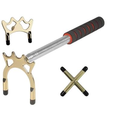 Imagem de CUOFYUNL Billiards Bridge Snooker Cue Stick ajustável em aço inoxidável com 3 cabeças intercambiáveis ​​Garfo cruzado alto e baixo para jogadores de sinuca Acessórios de bilhar