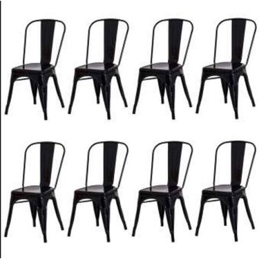 Imagem de Kit - 8 X Cadeiras Iron Tolix - Preto - Semibrilho