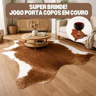 Imagem de Tapete Bovino Couro Boi Vaca Legítimo Gigante 2,30m X 2,20m