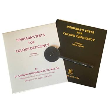 Imagem de ISHIHARA Livro de teste de visão colorida com 24 placas com oclusor manual do usuário