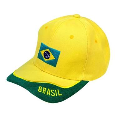 Imagem de Boné Amarelo e Verde Bandeira do Brasil Tamanho Único