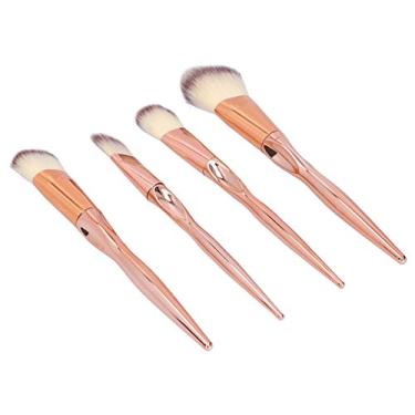 Imagem de Semme Conjunto de 4 Peças de Pincéis de Maquiagem Macios Profissionais para pó Facial Base Blush Pincéis de Contorno Ferramentas de Beleza para Mulheres Maquiadores Iniciantes