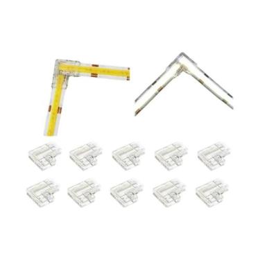 Imagem de Conector De Fita LED COB 3 Pinos 10 Peças Em L 10mm Sem Escuridão Sold