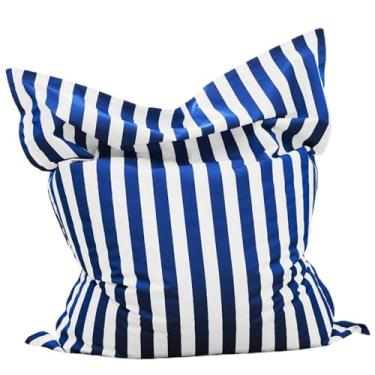 Imagem de SXBCyan Sqaure Capa flutuante para pufe para piscina (sem enchimento) externa e interna confortável cadeira grande lounge grande piscina praia pufe saco impermeável sofá para adultos (azul marinho