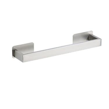 Imagem de Conjuntos de ferragens de banho de perfuração preta suporte de papel higiênico toalheiro barra trilho gancho de roupão para acessórios de produtos de banheiro, barra de toalha prata