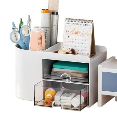 Imagem de Organizador Mesa Porta Treco Caneta Gaveta/Maquiagem Escritório Multiuso(A884 Branco)