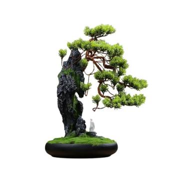 Imagem de Bonsai artificial para sala de estar, plantas decorativas, simulação de bonsai verde, ornamentos de Feng Shui, decoração de interiores de alta qualidade, árvore de bonsai artificial