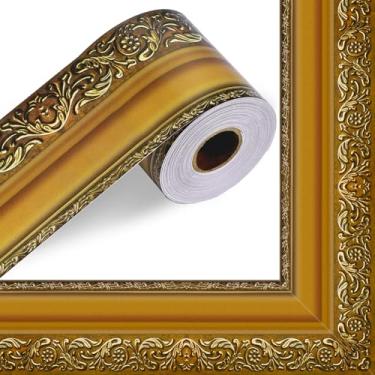 Imagem de Moldura dourada de 23,8 m, quadro de avisos, moldura vintage, corte em matriz, acabamento reto, borda enrolada, quadro de avisos, decoração para sala de aula, sala de aula, casa, escritório, festa