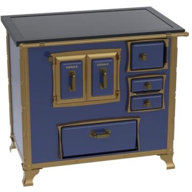 Imagem de Fogão a Lenha GII N 2 Renaissance Premium Azul Saida Esquerda