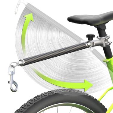Imagem de Coleira de bicicleta mãos-livres para ciclismo - Sistema giratório ou fixo de fixação rápida de 180°, mola de absorção de choque integrada, design antipuxão, corda de fio de aço grosso 250 kg (fibra
