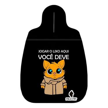 Imagem de Lixeira Carro Gato Preto - Jogar O Lixo Aqui Você Deve Gato