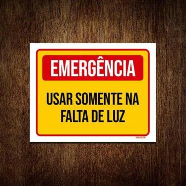 Imagem de Placa Sinalização - Emergência Usar Somente Falta Luz 36X46
