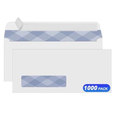 Imagem de Envelopes de segurança de janela única 1000#10, envelopes coloridos de segurança PANDRI NO.10 projetados para faturas QuickBooks, declarações comerciais e cheques impressos por computador - número 10