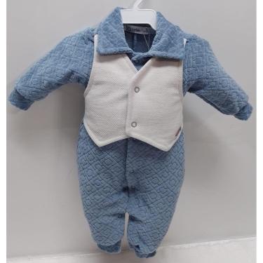 Imagem de Macacão Longo Plush Finta Colete Bebê Menino Zafielo 705-Masculino