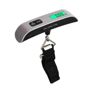 Imagem de Balança Digital Portátil Mini Para Bagagem Com Display LCD 50kg/110lb 