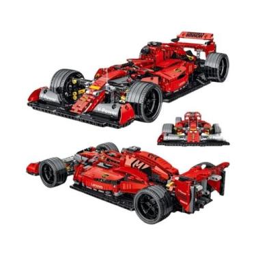 Imagem de Blocos De Montar Super Carro De Corrida Vermelho 1200 Peças Modelo 3D 
