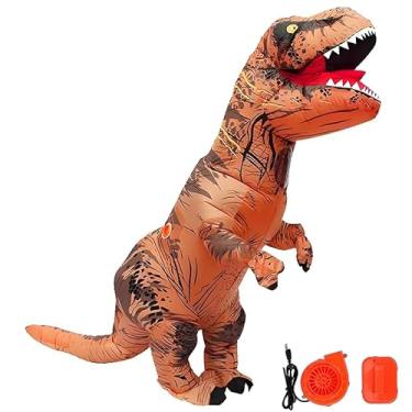 Imagem de Marrom, Fantasia Adulto, Fantasia Inflavel, Fantasia Inflável de Dinossauro para Adultos, Fantasia T-rex para Adultos, Recomenda-Se Que o Usuário Não Exceda 2M