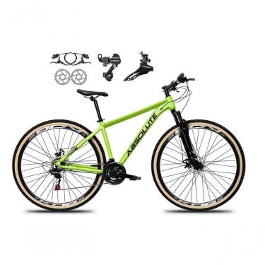 Imagem de Bicicleta Aro 29 Absolute Nero 5 Shimano Freios Hidráulicos 24v Garfo Suspensão Pneu Faixa - Verde Tam.21