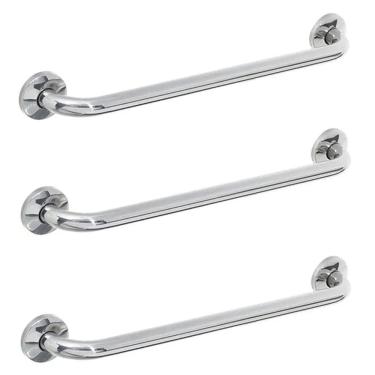 Imagem de Barra Alça De Apoio 80cm Kit 3 Uni Casa Banheiro Corrimao Box Escada Suporte Idoso Gestante Criança