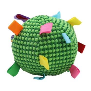 Imagem de Asixxsix Brinquedo Interativo para Cães, Bola de Pelúcia Com Sino Embutido e Fitas Divertidas para Cães Pequenos, Médios e Grandes, Brinquedo para Mastigar para Buscar Brincadeiras de (Verde)