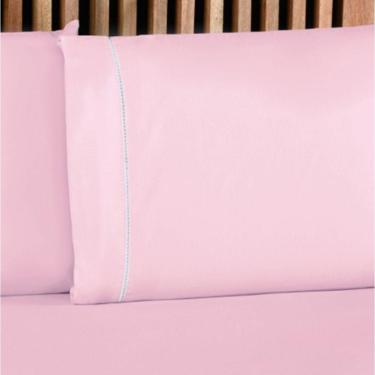 Imagem de Jogo De Lençol Casal Padrão Percal 200 Fios 3 Peças - Rosa