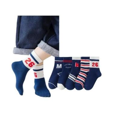 Imagem de Meias De Algodão Para Crianças Com Antiderrapante, 5 Pares Para Todas 