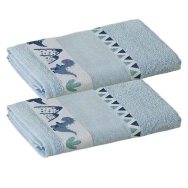 Imagem de Kit ( 2 ) Toalha de Banho KazzaVip Infantil 100% Algodão Jacquard Barr