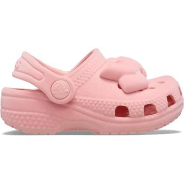 Imagem de Sandália Crocs Littles Velvet Bow Powder Pink, 20/21, Powder pink