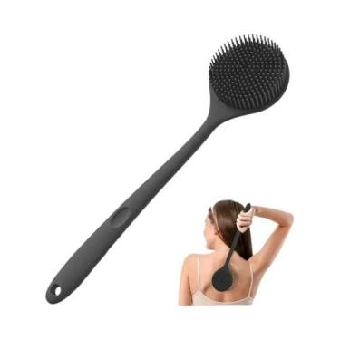 Imagem de Escova De Banho De Silicone Dupla Face Com Cabo Longo, Esfoliante Para