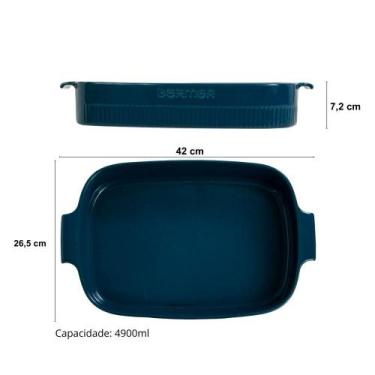 Imagem de Travessa Refratária Retangular 37x26 Verdigris 4900 ml - Germer Porcel