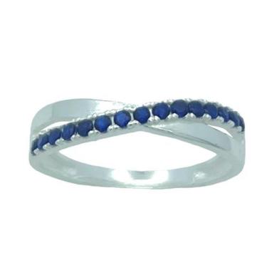 Imagem de Anel em Prata 925 com Zircônias Azul Royal - Design Exclusivo - Justin