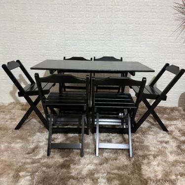 Imagem de Conjunto Dobrável 120x70 Mesa com 6 Cadeiras Paraná - FLORESTA CARPINT