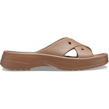 Imagem de Sandália Crocs Classic W Cross Strap Slide Milk Chocolate-Feminino