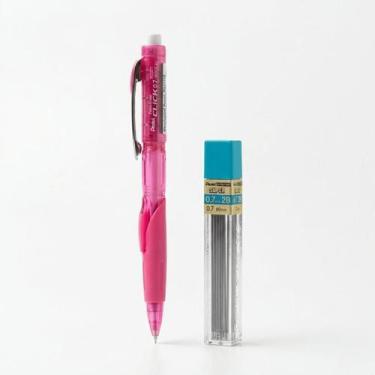 Imagem de Kit Lapiseira 07mm Pentel Twist Erase Click Lateral Borracha Grande Tu