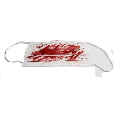 Imagem de Fantasia Máscara Tnt Branca Manchada De Sangue Falso - Lynx Produções 
