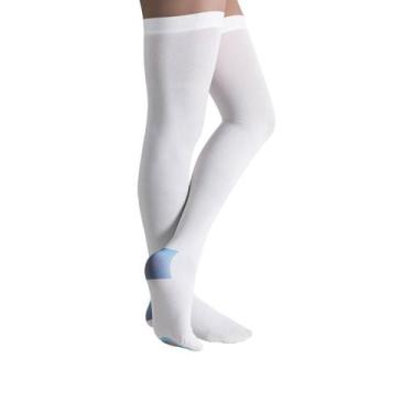 Imagem de Meia De Compressão Cirúrgica Branca 7/8 Antitrombo Tamanho P - Palaziu