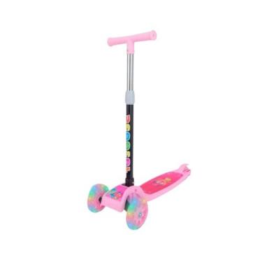 Imagem de Patinete Infantil Dobrável 3 Rodas Led Luppy Maxi Toys Rosa