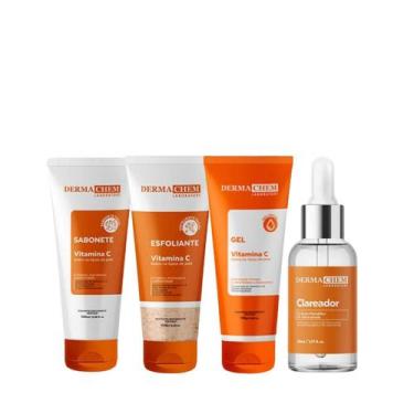 Imagem de Kit Dermachem Vitamina C Sab 100ml + Esfo 100ml + Gel 100ml + Sérum 30