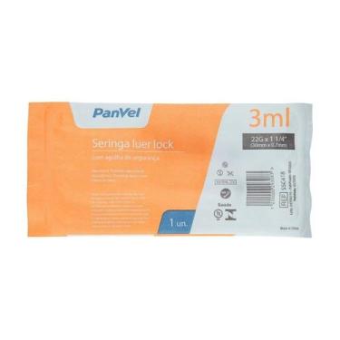 Imagem de Seringa Luer Lock Com Agulha Panvel - 30x0,7mm - 22g - 3ml