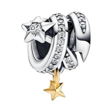 Imagem de Pingentes De Prata Lua, Estrela E Sol Para Pulseira 925, Joias DIY Par