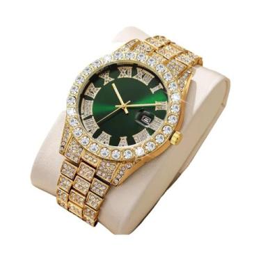 Imagem de Relógio De Luxo Masculino Com Diamantes, Pulseira De Aço Inoxidável, R