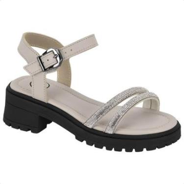 Imagem de Sandália Tamanco Infantil Molekinha Tratorada Brilho Strass Estilosa Feminina-Feminino